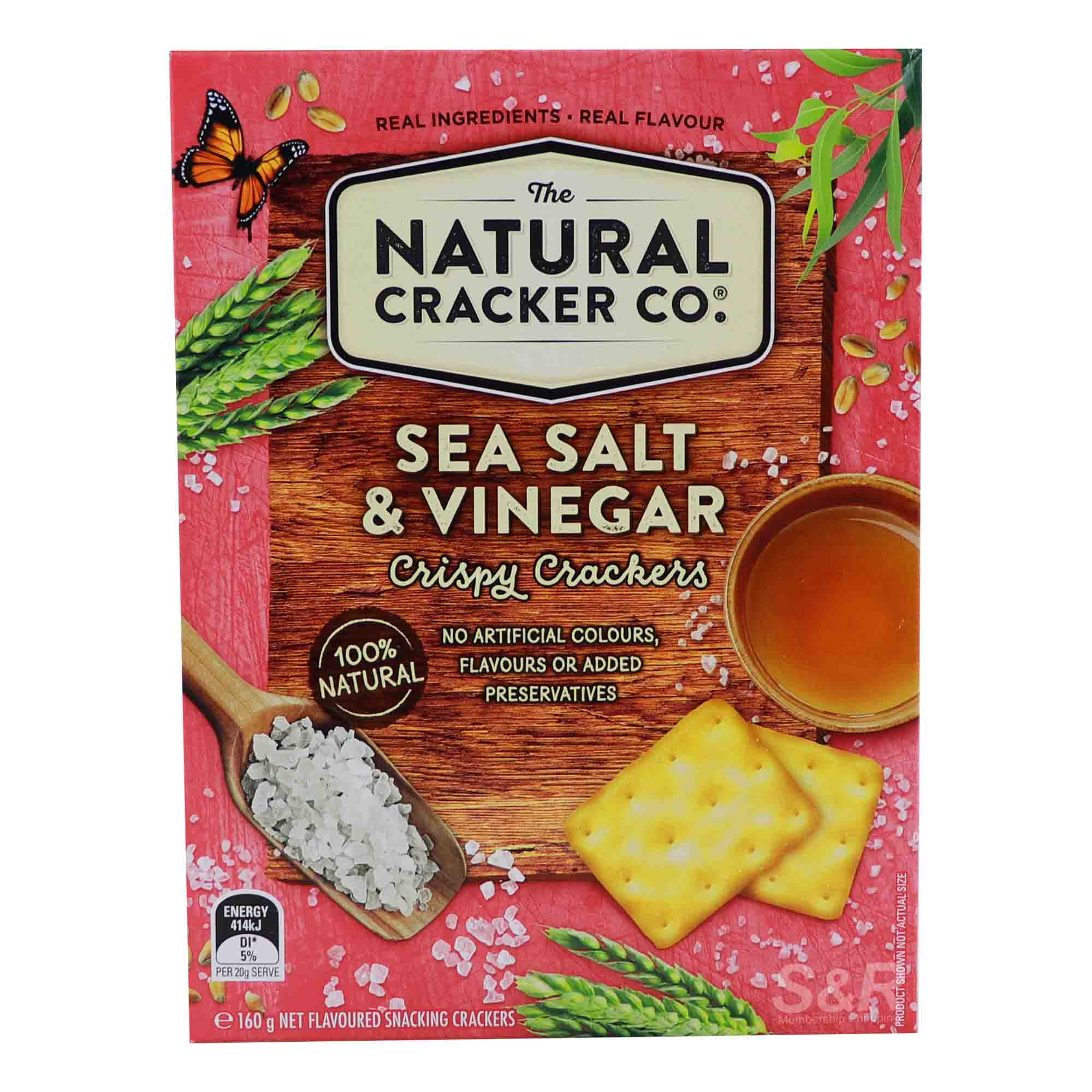 The Natural Cracker Co. Sea Salt And Vinegar Crispy Crackers 160g The Natural Cracker Co. Sea Salt And Vinegar Crispy Crackers 160g